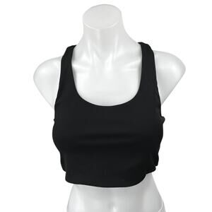 Quince Black Sleeveless Racerback Cami Yoga Gym Sports Bra Crop Tank Top Size M